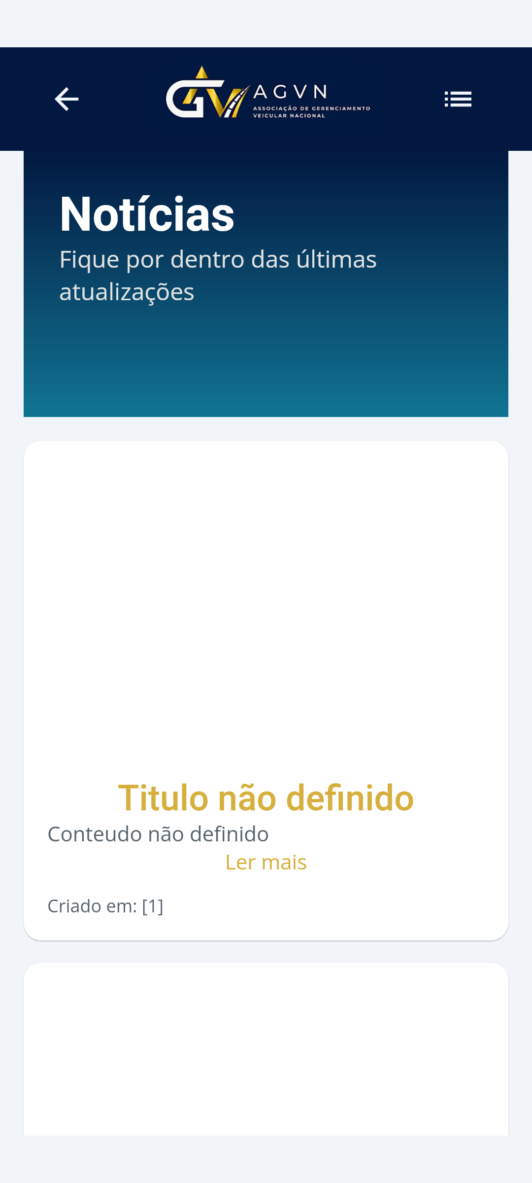 Página de notícias AGVN